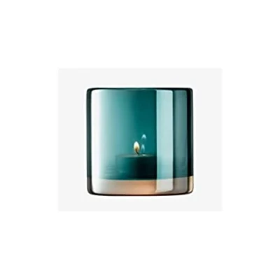 Image of LSA Epoque Tealight Holder H8.5cm Peacock/Lustre 1 Unit Mouthblown &amp; Handmade Glass EQ10
