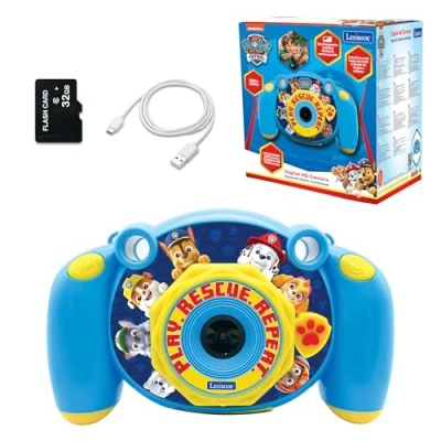 Image of Lexibook DJ080PA Paw Patrol Kids degital Camera, Photo and Video Function, Games, 32GB SD Card Included, Blue/Yellow