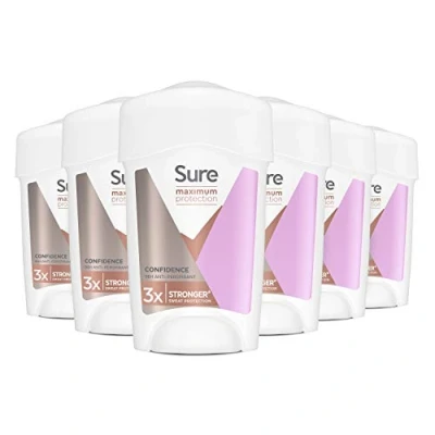 Image of Sure Women Maximum protection Confidence Antiperspirant Cream deodorant stick with 3x stronger* sweat for 96 hour and odour 6x 45 ml