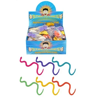 Image of Henbrandt 12 x Stretch Stretchy Snakes Assorted Colours Party Bag Fillers Favours Toys