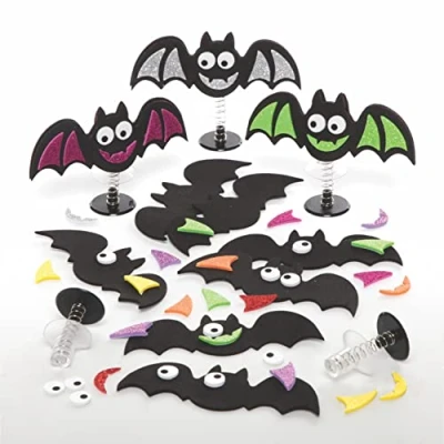 Image of Baker Ross Bat Jump Up Kits Pack of 8, Halloween Crafts for Kids, Toys Parties and Party Bags (FE651)