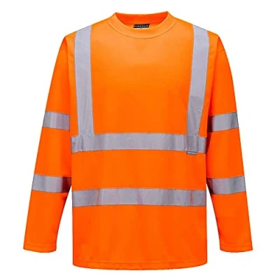 Image of Portwest Hi Vis Long Sleeved T Shirt Orange Large