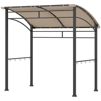 Image of Outsunny 2.2 x 1.5 M Bbq Gazebo Tent Sun Shade with Canopy Khaki 84C 265V00KK