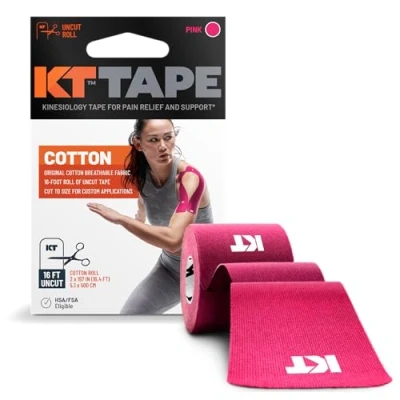 Image of KT Tape Unisex Original Cotton Uncut Kinesiology Tape, Pink, 5 m UK