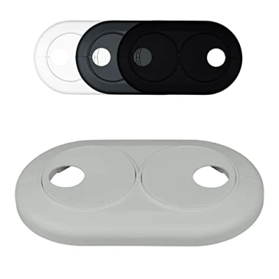 Image of FUX Double Radiator Pipe Covers, Variable spacing, Hole Ø: 22mm, Plastic Collars, Heater Collars (22mm, Light Gray RAL 7035)
