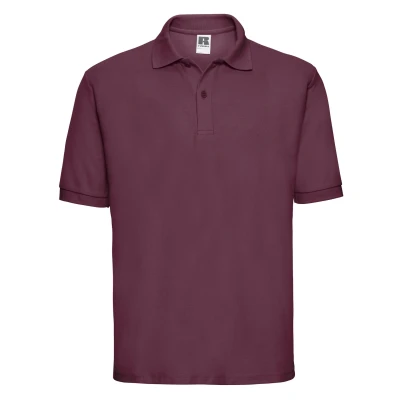 Image of Russell Athletic Mens Polycotton Pique Polo Shirt (Burgundy) Size 2XL