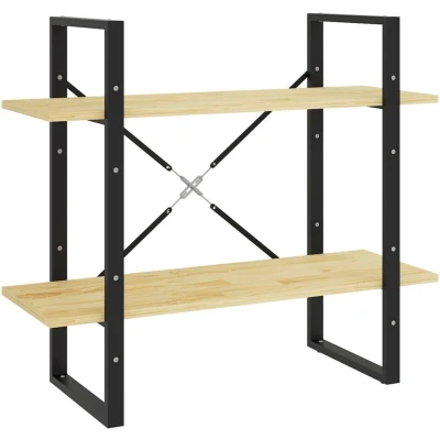 Image of vidaXL 2 Tier Book Cabinet 80x30x70 cm Solid Pine Wood