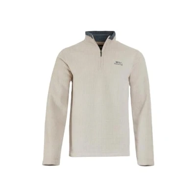 Image of Weird Fish Newark Eco 1/4 Zip Grid Fleece Ecru Size 4XL