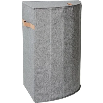 Image of LOVE !T STORE Laundry Hamper with Folding lid, Square basket made fabric, Gray, 40x40x60 cm