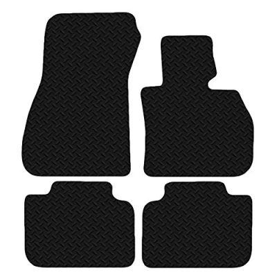 Image of Carsio Car Mats For BMW X2 2017+ Onwards 3mm 4pc Set Tailored Fit Rubber Floor Mat Complete Accessory Black Custom Fitted Anti Slip Backing, Heavy Duty &amp; Waterproof