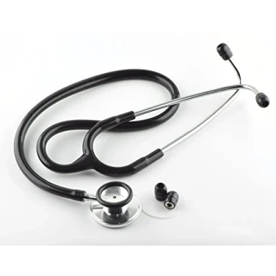 Image of Dual Head Stethoscope for Medical EMT Students Nurse Doctor Vet Light Weight Optimum (Black)
