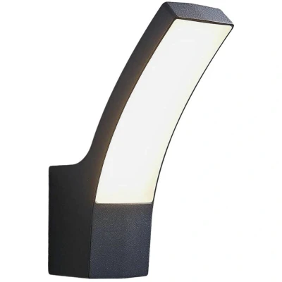 Image of LED Outdoor Wall Light &#039;Ilvita&#039; (Modern) in Black Made of Aluminium (1 Source,) from Lindby lamp for Exterior/Interior Walls, House, Terrace und Balcony