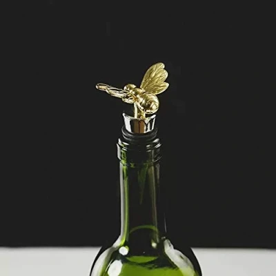 Image of The Just Slate Company Gold Bee Bottle Stopper JS/BS/GB