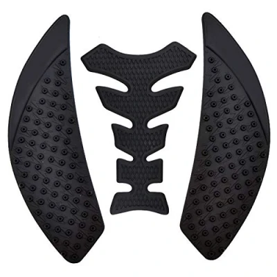 Image of KYN for Kawasaki ER6N 2006 to 2018 2019 ER 6N Motorcycle Gas Tank Pad Anti Slip Stickers Side Fuel Grip Decal Protector 3M (Black)