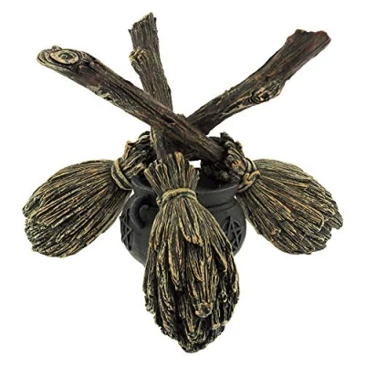 Image of Nemesis Now B1867F6 Broomstick Crystal Ball Holder 16cm Brown