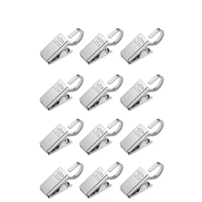 Image of 50 Pcs Curtain Clips with Hooks, Small Shower Hooks Hanger for Curtain, Photos, Bedroom, Home Decoration, Outdoor Party, Wire Holder, Art Craft Display