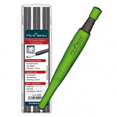 Image of Pica Big Dry® 1 x marker + 12 carpenter replacement spares 2H 6050 for dry wood
