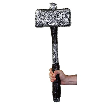 Image of 25 Inch Black and Silver Hammer Weapon, Perfect for Halloween Fancy Dress