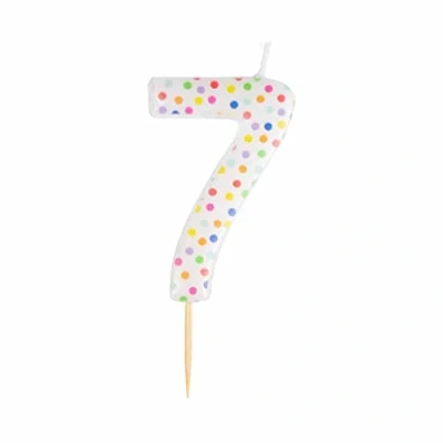 Image of amscan 9911562 Patterned Numerical Candle 7