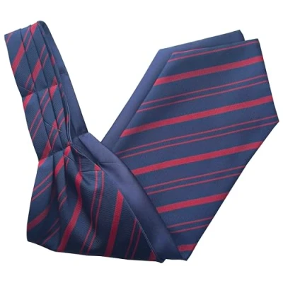 Image of Great British Tie Club Men&#039;s Royal Military Police Regimental Striped Ascot Cravat