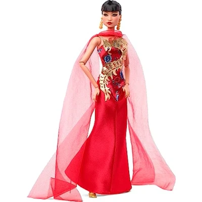 Image of ​Barbie Doll, Anna May Wong for Barbie Inspiring Women Collector Series, Signature, Red Gown, HMT97