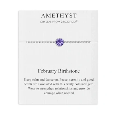 Image of Philip Jones February (Amethyst) Birthstone Bracelet Created with Zircondia® Crystals