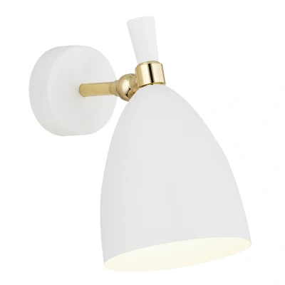 Image of Charlotte Dome Wall Lamp White Structure, Brass Elements
