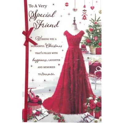 Image of EXTRA LARGE SPECIAL FRIEND CHRISTMAS CARD***LUXURY 8 PAGE INSERT***12 X 7.5 INCHES***