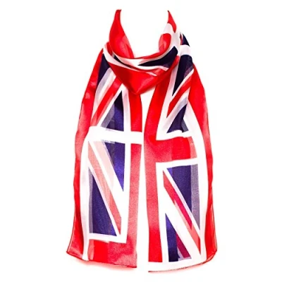 Image of d2d Socks Ladies Women Girls Union Jack Scarve/Scarf/Shawl Nationality Symbol (Red White Blue)