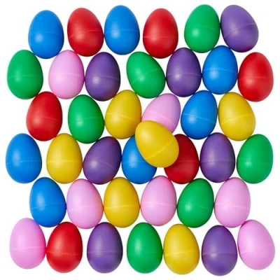Image of THE TWIDDLERS 80 Plastic Musical Egg Shakers, Maracas Instruments Party Easter Basket Fillers for Kids Percussion Eggs, 4 Assorted Colours