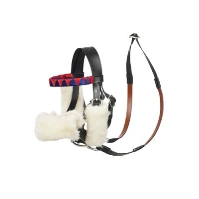 Image of LeMieux Hobby Horse Racing Bridle Includes Orange Reins, Snaffle, Removable Blinkers and Shadow Roll Educational Toy