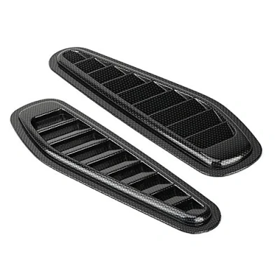 Image of Fydun Air Flow Intake Cover 2 Pcs Universal Car Decorative Scoop Bonnet Vent Hood Carbon Fiber Style Auto Vents For Cars