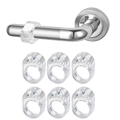 Image of Door Handle Bumper,6 PCS PVC Bumpers Guard Transparent Stopper Wall Protectors to Buffer Walls and Stop Damage