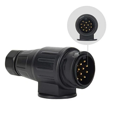 Image of OPP ULITE 13 Pin Electric Trailer Plug 12V Adapter Round Pole Wiring Towbar Towing Socket Converter for Vehicle Caravan Truck RV Boat (TP01A 13)
