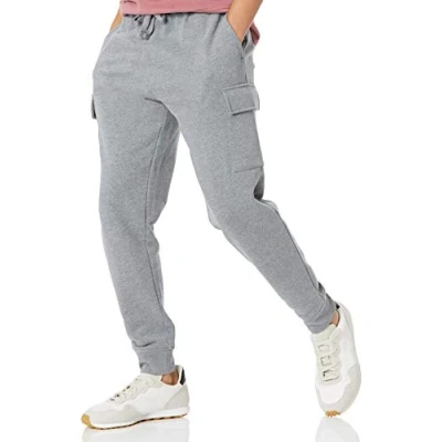 Image of Amazon Essentials Men&#039;s Cargo Fleece Joggers, Light Grey Heather, XL