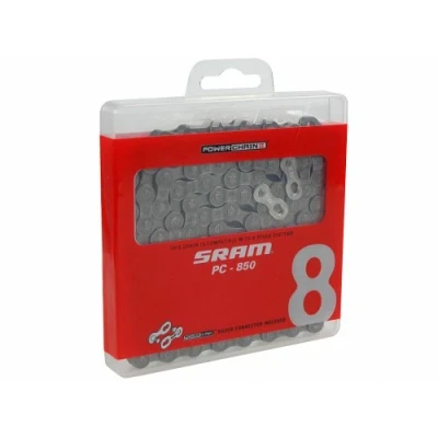 Image of Sram 139109 8 Speed PC850 Bicycle Chain, Grey (114 Links)