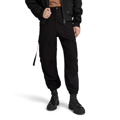 Image of G STAR RAW Women&#039;s Cargo Cropped Drawcord Pants, black (dk D24389 D522 6484), 27