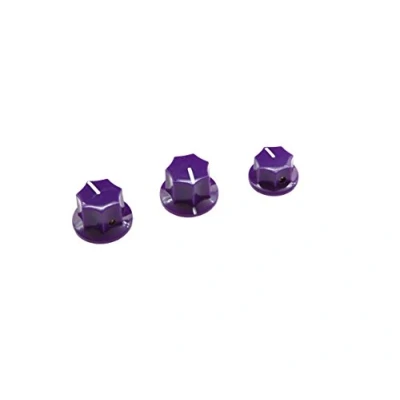 Image of KIAISH Set of 3 Purple Brass Insert USA Spec 1/4&quot; Large and Small Knobs Bass for Jazz J