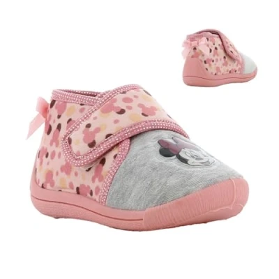 Image of Disney Minnie Mouse Girls Slippers, lightgrey, 10 UK Child