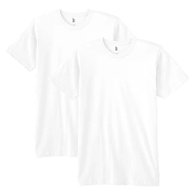 Image of American Apparel Men&#039;s Fine Jersey Crewneck Short Sleeve T Shirt, White (2 Pack), S (Pack of 2)