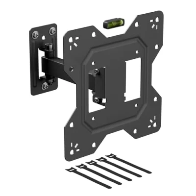 Image of D Line TV Wall Bracket for 23 50 Inch TVs, Tilt, Turn and Extend with Spirit Level, Single Arm Mount VESA 100x100mm 200x200mm, Holds up to 30kg