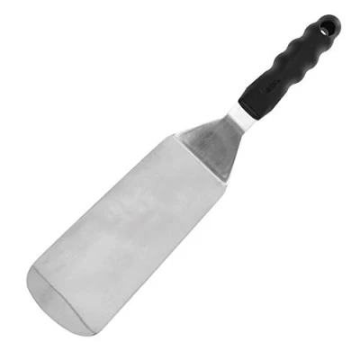 Image of Tablecraft Solid Spatula with Ergonomic Handle and Round Blade, Stainless Steel, One Size