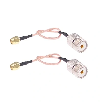 Image of RFaha 2pcs RF Coax Handheld Antenna Cable SMA Male to UHF SO 239 Female 6in Connectors(F29 2)