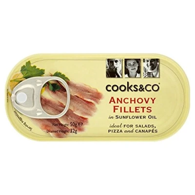 Image of Cooks &amp; Co Anchovy Fillets in Sunflower Oil (50g) Pack of 2