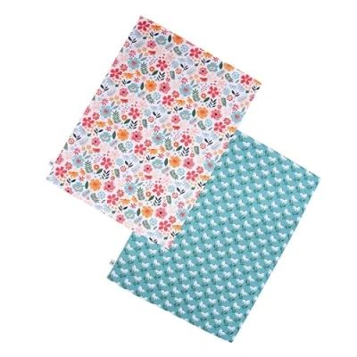Image of RHS Cottage Garden Organic Cotton Set of 2 Tea Towels Multi