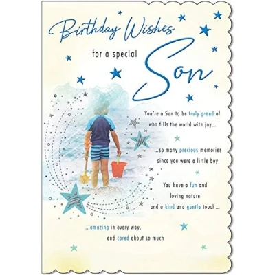 Image of Traditional Birthday Card Son 9 x 6 inches Piccadilly Greetings