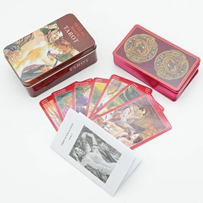 Image of Tarot Card Deck, Cards with Meanings on Them, Oracle Guide Book for Beginners Set, Beginner Deck Cards,for Table Games,A