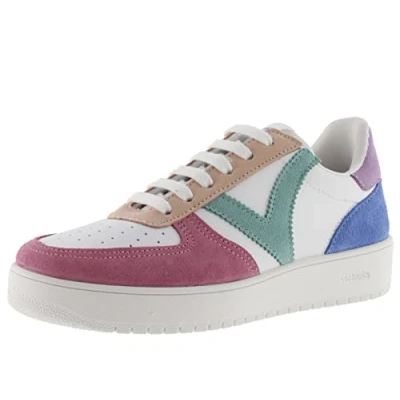 Image of Madrid Leather Effect &amp; Contrasting Multicolored Split Pieces ROSA 38
