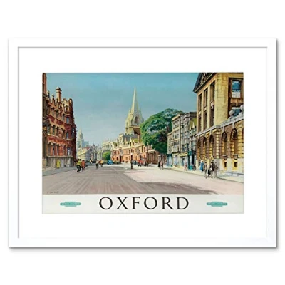 Image of Wee Blue Coo Oxford England British Rail Street Cathedral Picture Framed Wall Art Print