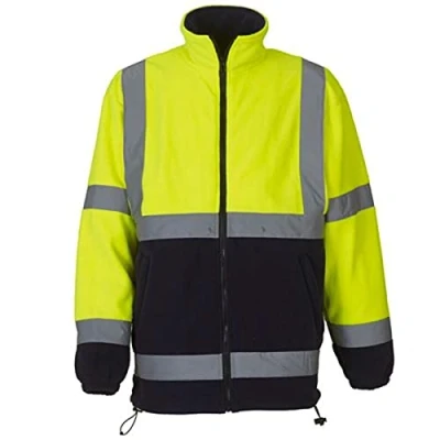 Image of Yoko Men&#039;s Yk042/Hvk08 Hi Vis Heavyweight Fleece Jacket Yellow/Navy, Small
